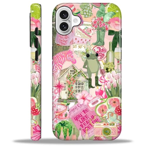 ZHEGAILIAN 2 in 1 Hybrid-Schutzhülle für iPhone 16 Plus | Stoßfestes Silikon + harte PC-Schutzhülle mit stylischem Musterdesign, langlebiger Fallschutz – Grüner Frosch Rosa Katzen-Collage ZHEGAILIAN 2 in 1 Hybrid-Schutzhülle für iPhone 16 Plus | Stoßfestes Silikon + harte PC-Schutzhülle mit stylischem Musterdesign, langlebiger Fallschutz – Grüner Frosch Rosa Katzen-Collage von ZHEGAILIAN