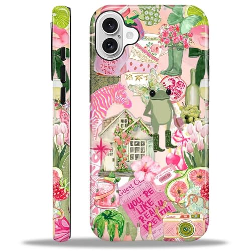 ZHEGAILIAN 2 in 1 Hybrid-Schutzhülle für iPhone 16 | Stoßfestes Silikon + harte PC-Schutzhülle mit stylischem Musterdesign, langlebiger Fallschutz – Grüner Frosch Rosa Katzen-Collage ZHEGAILIAN 2 in 1 Hybrid-Schutzhülle für iPhone 16 | Stoßfestes Silikon + harte PC-Schutzhülle mit stylischem Musterdesign, langlebiger Fallschutz – Grüner Frosch Rosa Katzen-Collage von ZHEGAILIAN