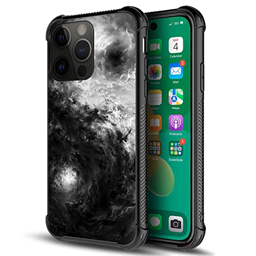 ZHEGAILIAN Kompatibel mit iPhone 14 Pro Max Hülle, dunkle Wolken, Yin Yang iPhone 14 Pro Max Hüllen für Jungen, weicher TPU-Bumperrahmen, Ganzkörperhülle für iPhone 14 Pro Max von ZHEGAILIAN