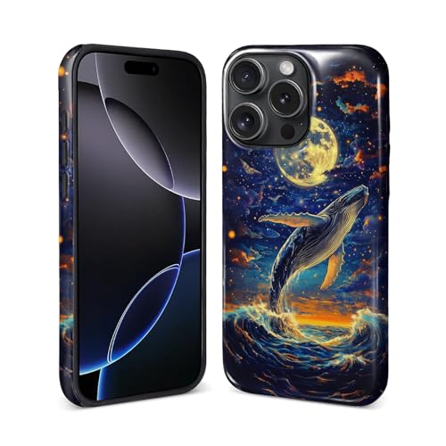 ZHEGAILIAN Magnetische Schutzhülle für iPhone 14 Pro Max, kompatibel mit Magsafe, stoßfeste Hartschale + weiches Silikon, rutschfester Griff und Fallschutz, springender Wal, Hai, Mond ZHEGAILIAN Magnetische Schutzhülle für iPhone 14 Pro Max, kompatibel mit Magsafe, stoßfeste Hartschale + weiches Silikon, rutschfester Griff und Fallschutz, springender Wal, Hai, Mond von ZHEGAILIAN