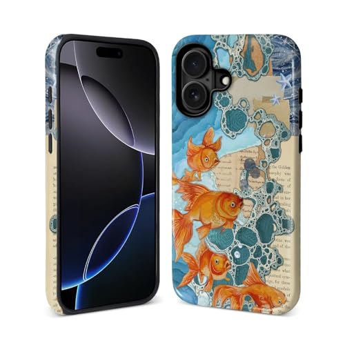 ZHEGAILIAN Magnetische Schutzhülle für iPhone 15 Plus, kompatibel mit Magsafe, stoßfeste Hartschale + weiches Silikon, rutschfester Griff und Fallschutz, Collage Goldfish Waves Zeitung ZHEGAILIAN Magnetische Schutzhülle für iPhone 15 Plus, kompatibel mit Magsafe, stoßfeste Hartschale + weiches Silikon, rutschfester Griff und Fallschutz, Collage Goldfish Waves Zeitung von ZHEGAILIAN