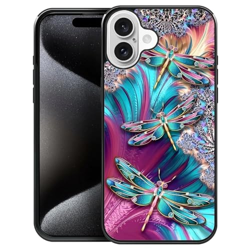 ZHEGAILIAN Schutzhülle für iPhone 16 Plus, gemustertes Design, harte Rückseite aus Polycarbonat, rutschfeste, weiche TPU-Schutzhülle für iPhone 16 Plus für Damen, 17 cm, bunte Libellen ZHEGAILIAN Schutzhülle für iPhone 16 Plus, gemustertes Design, harte Rückseite aus Polycarbonat, rutschfeste, weiche TPU-Schutzhülle für iPhone 16 Plus für Damen, 17 cm, bunte Libellen von ZHEGAILIAN