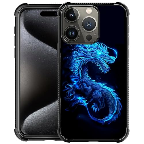 ZHEGAILIAN Kompatibel mit iPhone 16 Pro Max, Blaulichter, cooler Drache für Männer und Jungen, Fallschutz mit weicher TPU-Stoßfängerhülle für iPhone 16 Pro Max ZHEGAILIAN Kompatibel mit iPhone 16 Pro Max, Blaulichter, cooler Drache für Männer und Jungen, Fallschutz mit weicher TPU-Stoßfängerhülle für iPhone 16 Pro Max von ZHEGAILIAN