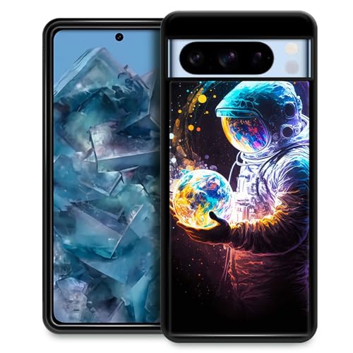 ZHEGAILIAN Schutzhülle kompatibel mit Google Pixel 8 Pro, Astronaut Planet Hülle für Google Pixel 8 Pro, Plexiglas, Vierecken, stoßfestes Design, Abdeckung für Google Pixel 8 Pro 6,7 Zoll von ZHEGAILIAN