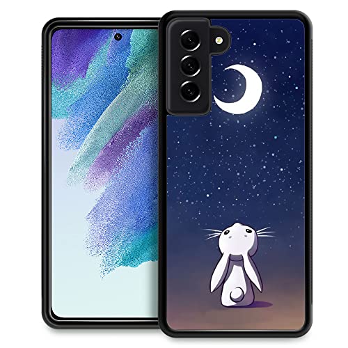 ZHEGAILIAN Schutzhülle kompatibel mit Samsung Galaxy S23, Moon Rabbit Galaxy S23 Hüllen für Mädchen, [rutschfeste Stoßdämpfung], weiche TPU-Schutzhülle, kompatibel mit Samsung Galaxy S23 6,1 Zoll von ZHEGAILIAN