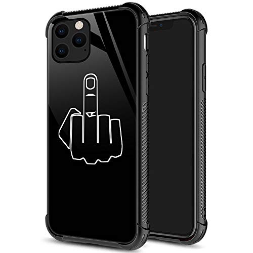 ZHEGAILIAN Schutzhülle kompatibel mit iPhone 12, Mittelfinger-Hülle für iPhone 12 Pro für Jungen und Herren, Musterdesign, kratzfeste Bio-Glashülle für iPhone 12, 15,5 cm (6,1 Zoll) von ZHEGAILIAN