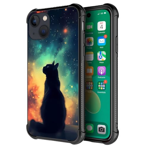 ZHEGAILIAN Schutzhülle kompatibel mit iPhone 14, Nachthimmel, Katzen-Hüllen für Jungen/Mädchen, modisches Muster, sturzsicher, weiche TPU-Schutzhülle, kompatibel mit iPhone 14, 15,5 cm (6,1 Zoll) ZHEGAILIAN Schutzhülle kompatibel mit iPhone 14, Nachthimmel, Katzen-Hüllen für Jungen/Mädchen, modisches Muster, sturzsicher, weiche TPU-Schutzhülle, kompatibel mit iPhone 14, 15,5 cm (6,1 Zoll) von ZHEGAILIAN