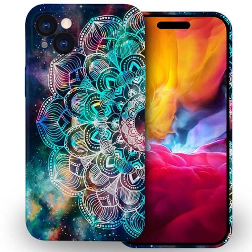 ZHEGAILIAN Schutzhülle kompatibel mit iPhone 14, Sternen-Mandala-Hülle für iPhone 14, weiche TPU-Handyhülle mit 3D-Druckverfahren, volle Hülle, Druck-Design, Abdeckung für iPhone 14 15,5 cm (6,1 Zoll) von ZHEGAILIAN