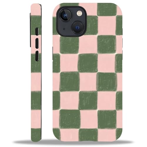 ZHEGAILIAN Schutzhülle kompatibel mit iPhone 14 Plus, matte gemischte doppellagige Hartschale + weiches Silikon TPU, stoßfest, Rosa und Grün kariert ZHEGAILIAN Schutzhülle kompatibel mit iPhone 14 Plus, matte gemischte doppellagige Hartschale + weiches Silikon TPU, stoßfest, Rosa und Grün kariert von ZHEGAILIAN