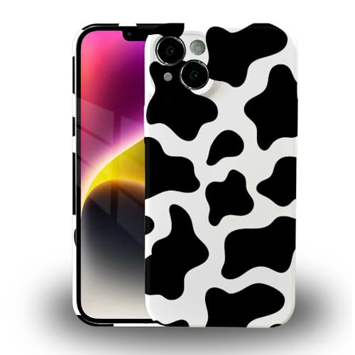ZHEGAILIAN Schutzhülle kompatibel mit iPhone 15, Kuh-Druck, 15 luxuriöse Hüllen für Mädchen, 3D-Hülle, harte TPU-Rückseite, stoßfest, kompatibel mit iPhone 15, 15,5 cm (6,1 Zoll) von ZHEGAILIAN