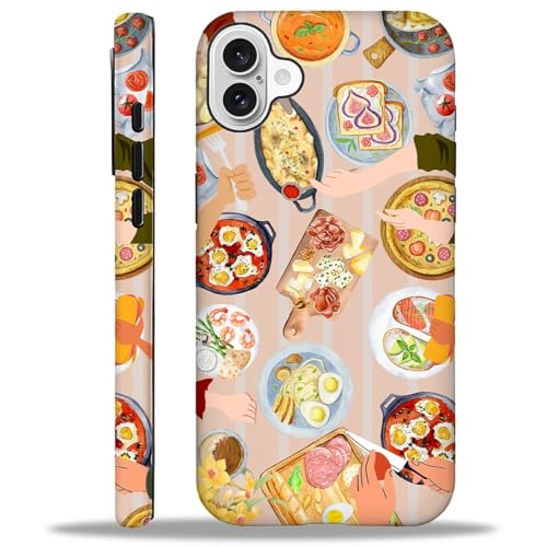 ZHEGAILIAN Schutzhülle kompatibel mit iPhone 16, matt, gemischt, doppellagig, Hartschale + weiches Silikon, TPU, stoßfest, Gourmet-Esstisch ZHEGAILIAN Schutzhülle kompatibel mit iPhone 16, matt, gemischt, doppellagig, Hartschale + weiches Silikon, TPU, stoßfest, Gourmet-Esstisch von ZHEGAILIAN