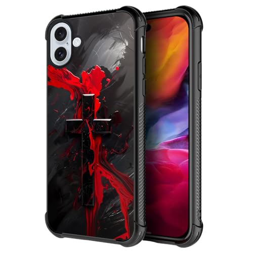 ZHEGAILIAN Schutzhülle kompatibel mit iPhone 16, vergoldete Kreuzhüllen für Jungen/Mädchen, modisches Muster, sturzfest, weiche TPU-Schutzhülle, kompatibel mit iPhone 16, 15,5 cm (6,1 Zoll) von ZHEGAILIAN