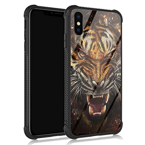 ZHEGAILIAN iPhone XR Hülle, Angry Tiger iPhone XR Hüllen für Männer/Jungen, unzerbrechlich, verstärkte Ecken, Fashoin Back Cover, weiche TPU Bumper Rahmen, Ganzkörper-Hülle entworfen für iPhone XR von ZHEGAILIAN