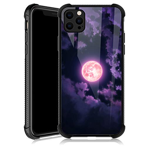 iPhone 12 Mini Hülle, lila Nebel Mond iPhone 12 Mini Hüllen für Mädchen, gehärtetes Glas, Anti-Kratzer, verstärkte Ecken, stoßfeste Hülle für iPhone 12 Mini, ästhetisches Mondlicht von ZHEGAILIAN