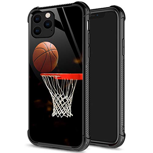 iPhone 13 Hülle, Basketball iPhone 13 Hüllen für Männer Jungen, Muster Design Stoßfest Anti-Kratzer Bio Glas Hülle für Apple iPhone 13 Pro 6,1 Zoll Basketball von ZHEGAILIAN