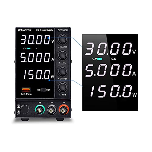 ZHELLY Geregeltes Schaltnetzteil 305U-Wechsel DC Stromversorgung einstellbar 4-stelliger Laborkank-Stromquelle 3 0V 5A. Spannungsregler-Switch. Konstante Spannung von ZHELLY