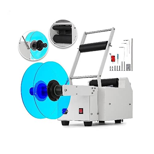 ZHELLY Runde Flaschenetikettierung Einstellbare Etikettierflasche Flaschenetikettenapplikator Edelstahletikettierer 120W Mt-50 von ZHELLY