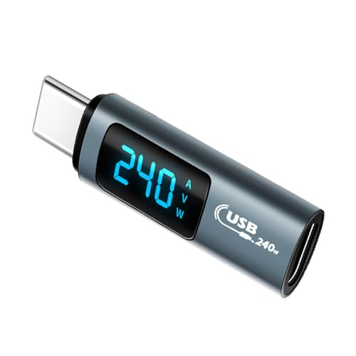 ZHENNB Upgrades Typ-C-Leistungsmesser-Tester, 240 W, LED-Digitalanzeige, Typ-C-Stecker auf Buchse, Adapter für verschiedene Geräte ZHENNB Upgrades Typ-C-Leistungsmesser-Tester, 240 W, LED-Digitalanzeige, Typ-C-Stecker auf Buchse, Adapter für verschiedene Geräte von ZHENNB
