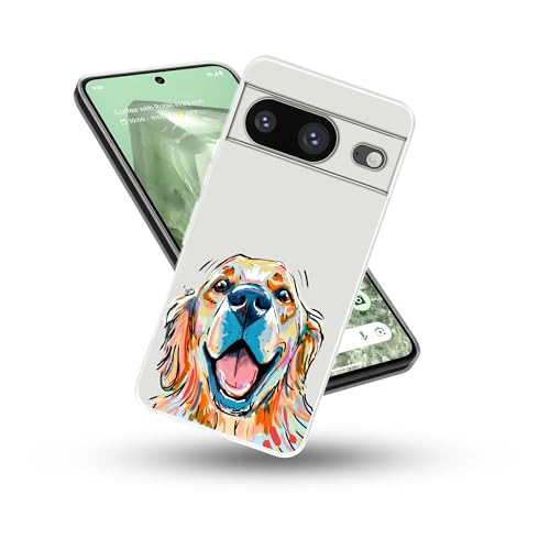 Kompatibel mit Google Pixel 8 Hülle, Aquarell-Hund Golden Retriever, flexibles Silikon, stoßfest, transparent, für Damen und Herren von ZHEPAITAO