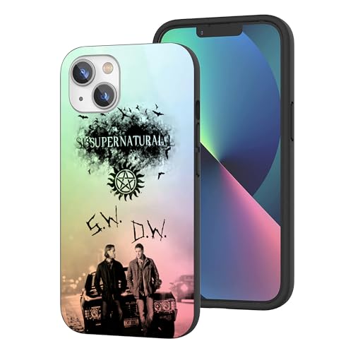 ZHETUODANG Modische Schutzhülle, kompatibel mit iPhone 13, stoßfest, schöne klassische Muster, stilvolle TPU-Hülle, Dunkelbraun (Fantasy-Supernatural-4) von ZHETUODANG