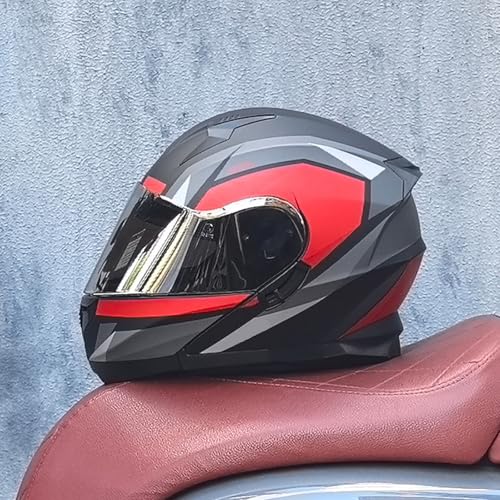 Klappbarer Motorradhelm Mit Frontklappe, Modularer Integralhelm Mit Doppelvisier, DOT/ECE-Zertifizierung, Leichter Moped-Scooter-Straßenmotorradhelm Für Männer Und Frauen 1,L=59-60CM Klappbarer Motorradhelm Mit Frontklappe, Modularer Integralhelm Mit Doppelvisier, DOT/ECE-Zertifizierung, Leichter Moped-Scooter-Straßenmotorradhelm Für Männer Und Frauen 1,L=59-60CM von ZHGAXING