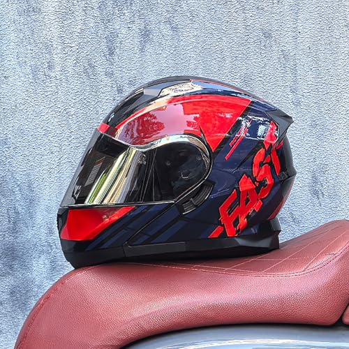 Klappbarer Motorradhelm Mit Frontklappe, Modularer Integralhelm Mit Doppelvisier, DOT/ECE-Zertifizierung, Leichter Moped-Scooter-Straßenmotorradhelm Für Männer Und Frauen 10,M=57-58CM Klappbarer Motorradhelm Mit Frontklappe, Modularer Integralhelm Mit Doppelvisier, DOT/ECE-Zertifizierung, Leichter Moped-Scooter-Straßenmotorradhelm Für Männer Und Frauen 10,M=57-58CM von ZHGAXING