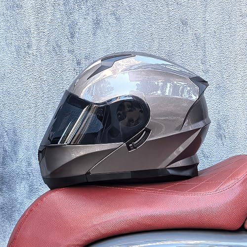 Modularer Motorrad-Integralhelm, DOT/ECE-geprüft, Doppel-Sonnenblende, hochklappbarer Motorradhelm, Moped-Straßenhelm für Erwachsene, Männer und Frauen 10,L=59-60CM Modularer Motorrad-Integralhelm, DOT/ECE-geprüft, Doppel-Sonnenblende, hochklappbarer Motorradhelm, Moped-Straßenhelm für Erwachsene, Männer und Frauen 10,L=59-60CM von ZHGAXING