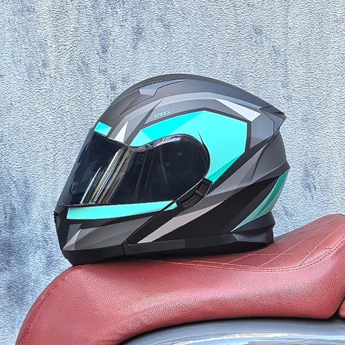 Modularer Motorrad-Integralhelm, DOT/ECE-geprüft, Doppel-Sonnenblende, hochklappbarer Motorradhelm, Moped-Straßenhelm für Erwachsene, Männer und Frauen 4,L=59-60CM Modularer Motorrad-Integralhelm, DOT/ECE-geprüft, Doppel-Sonnenblende, hochklappbarer Motorradhelm, Moped-Straßenhelm für Erwachsene, Männer und Frauen 4,L=59-60CM von ZHGAXING