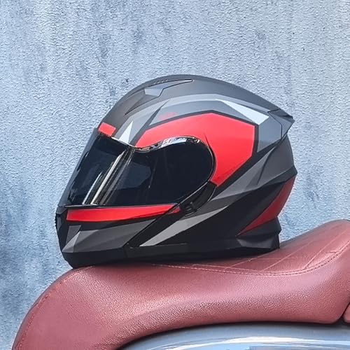 Modularer Motorrad-Integralhelm, DOT/ECE-geprüft, Doppel-Sonnenblende, hochklappbarer Motorradhelm, Moped-Straßenhelm für Erwachsene, Männer und Frauen 7,L=59-60CM Modularer Motorrad-Integralhelm, DOT/ECE-geprüft, Doppel-Sonnenblende, hochklappbarer Motorradhelm, Moped-Straßenhelm für Erwachsene, Männer und Frauen 7,L=59-60CM von ZHGAXING