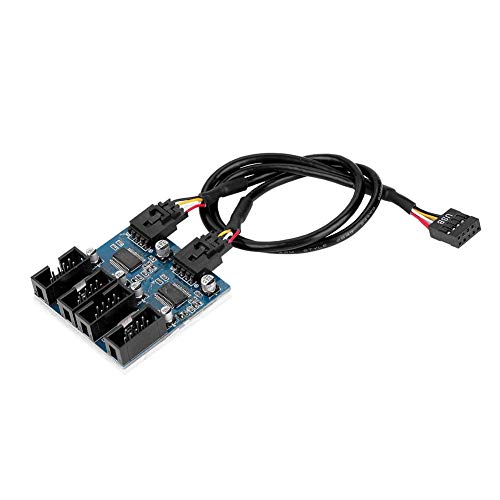 ZHHSUNY 9-poliger USB-Header, Motherboard-9-poliger USB-Header-Stecker, 1 auf 4 Buchsen, Verlängerungs-Splitterkabel, USB-Motherboard-Header-Adapter für Port-Multiplikator ZHHSUNY 9-poliger USB-Header, Motherboard-9-poliger USB-Header-Stecker, 1 auf 4 Buchsen, Verlängerungs-Splitterkabel, USB-Motherboard-Header-Adapter für Port-Multiplikator von ZHHSUNY