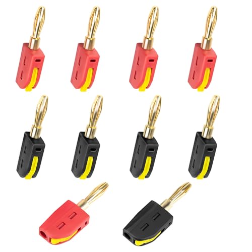 10 Stück Bananenstecker 4mm 32A Hochstrom Bananensteckere Bananen Stecker Schnellanschluss Adapter Lötfrei Vollisoliert Bananenbuchse Für Verstärker Lautsprecher kabel, Rot und Schwarz 10 Stück Bananenstecker 4mm 32A Hochstrom Bananensteckere Bananen Stecker Schnellanschluss Adapter Lötfrei Vollisoliert Bananenbuchse Für Verstärker Lautsprecher kabel, Rot und Schwarz von ZHIQIN
