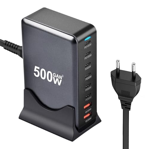 500W USB C Ladegerät Mehrfach, 8 Ports USB Schnellladegerät USB Ladestation mit 6 USB-C und 2 USB-A Charger PD PPS 100W USB C Netzteil für MacBook Pro/Air,iPad Pro/Air,Sumsung von ZHITING