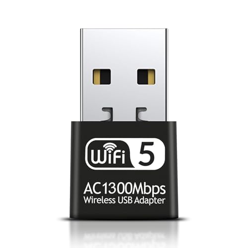 ZHITING USB WLAN Stick 1300Mbps Dual Band 2.4GHz/5.8GHz WLAN Adapter für Desktop/Laptop Windows 11/10/8.1/7/Vista Mac OS 10.9-10.15 von ZHITING