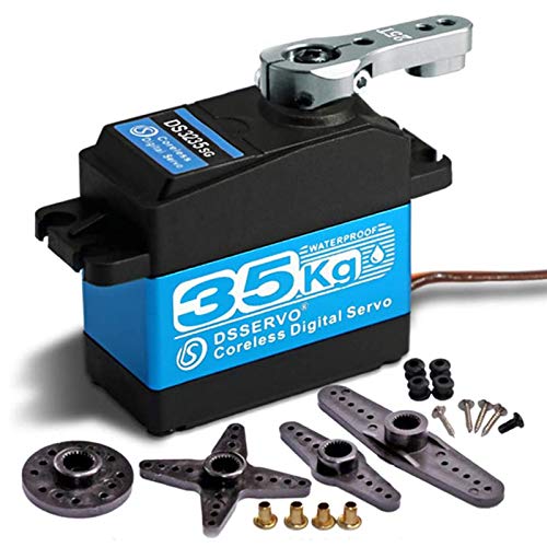 ZHITING 35KG Coreless Digitaler Servomotor Edelstahlgetriebe 7,4V Hochdrehmoment Wasserdichter DS3235 mit 25T Servoarm für RC Car Robot (180 ° ZHITING 35KG Coreless Digitaler Servomotor Edelstahlgetriebe 7,4V Hochdrehmoment Wasserdichter DS3235 mit 25T Servoarm für RC Car Robot (180 ° von ZHITING