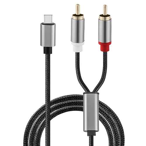 USB C auf Cinch Audio Kabel,Type C auf 2RCA Stereo Adapterkabel kompatibel mit iphone 16 Serie Huawei, Galaxy,MacBook, Heimkino, DVD, Verstärker, Lautsprecher, Autoradio usw von ZHITING