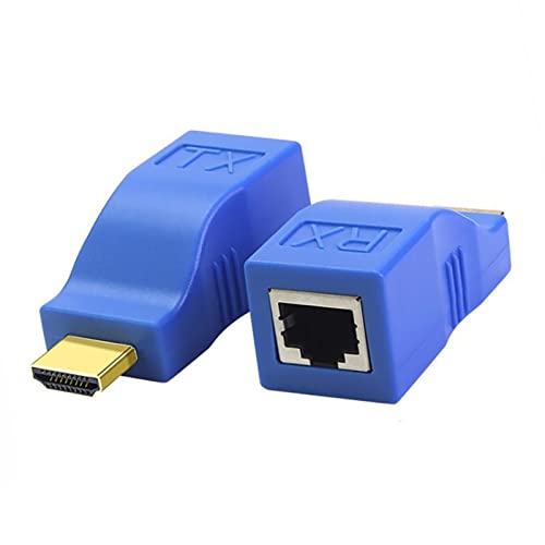 ZHITING RJ45 auf HDMI 1.4 Netzwerk Extender,HDMI auf RJ45 Netzwerk-Verlängerungskonverter Repeater über Cat 5e/6 1080p,bis zu 30 m, für HDTV PS4 STB 4K 2K von ZHITING