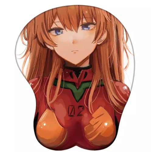 ZHIXUNYA Anime Asuka Langley 3D Mauspad mit Handgelenkauflage Gaming Mauspads Rutschfestes Mauspad 3D Mauspads 3D Ergonomisches Mauspad（D）(Size:4) von ZHIXUNYA