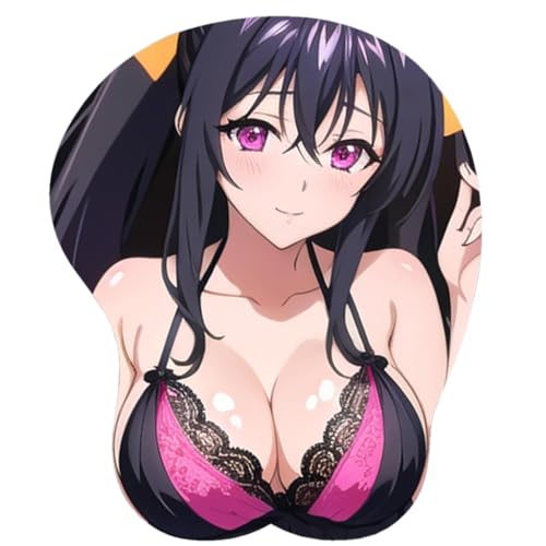 Anime Himejima Akeno 3D Mauspad mit Handgelenkauflage Gaming Mauspads Rutschfestes Mauspad 3D Mauspads 3D Ergonomisches Mauspad（A）(Size:1) von ZHIXUNYA
