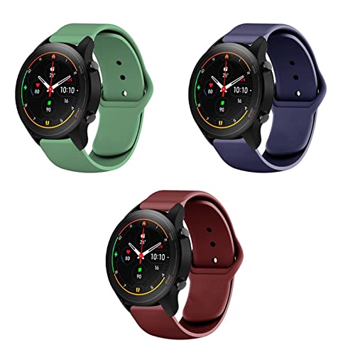 3 Stück Sport Armband für Xiaomi Mi Watch/Xiaomi Watch S1 / Watch S1 Active Armband, Weiche Silikon Armbänder Sport Ersatzband Kompatible für Xiaomi Mi Watch/Xiaomi Watch S1 / Watch S1 Active (E) von ZHIYONG