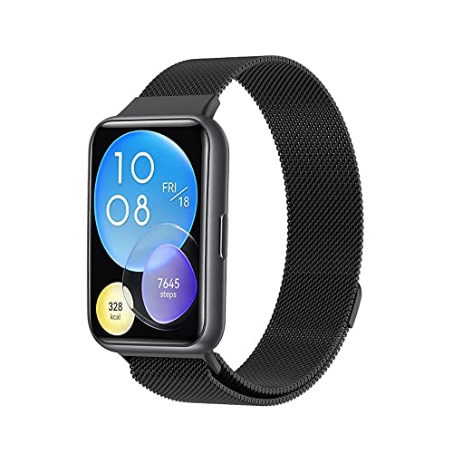 Gradient Armband Kompatibel mit Huawei Watch Fit 2 New Armband, Huawei Watch Fit 2 New Armband Gradient Metal Mesh Edelstahl Damen Herren Armband mit Gradient Magnet für Huawei Watch Fit 2 New (G) von ZHIYONG