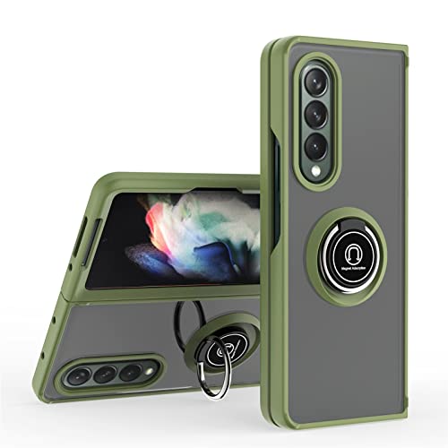 Hülle Für Samsung Galaxy Z Fold 3 5G, Ultra-Dünn Hardcase PC Handyhülle Mit 360 ° Verdrehbare Ring und Kickstand mit Magnet auf Backcover Schutzhülle Kompatibel mit Samsung Z Fold 3 5G Case (C) von ZHIYONG