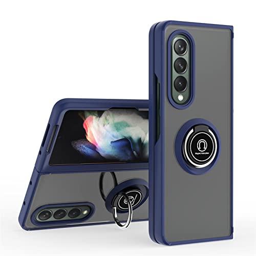 Hülle Für Samsung Galaxy Z Fold 3 5G, Ultra-Dünn Hardcase PC Handyhülle Mit 360 ° Verdrehbare Ring und Kickstand mit Magnet auf Backcover Schutzhülle Kompatibel mit Samsung Z Fold 3 5G Case (D) von ZHIYONG