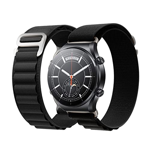 Nylon Loop Kompatibel mit Xiaomi Mi Watch/Xiaomi Watch S1 / Watch S1 Active Armband, Verstellbares Stoff Sport Nylon Geflochten Ersatz G Haken Band Armband für Xiaomi Mi Watch/Xiaomi Watch S1 (D) von ZHIYONG