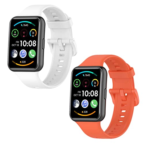 ZHIYONG 2 Stück Armband Kompatible für Huawei Watch Fit 2, Huawei Watch Fit 2 Weiche Silikon Armbänder Sport Ersatzband für Huawei Watch Fit 2 (A) von ZHIYONG