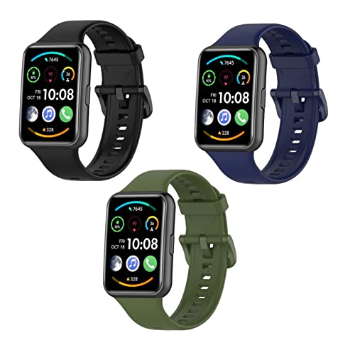 ZHIYONG 3 Stück Armband für Huawei Watch Fit 2 New, 2022 Huawei Watch Fit 2 New Weiche Silikon Armbänder Sport Ersatzband Kompatible für Huawei Watch Fit 2 New (E) von ZHIYONG