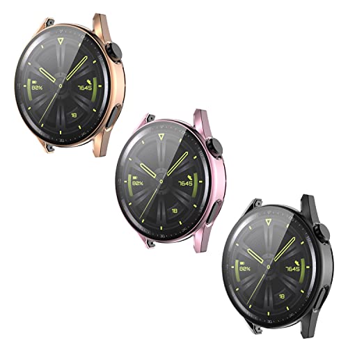ZHIYONG 3 Stück Hülle für Huawei Watch GT3 42mm/46mm Schutzhülle Weich Silikonhülle Abdeckung Stoßfest Schutz Tasche Kompatibel mit Huawei Watch GT3 42mm/46mm (3PCS-B,42MM) von ZHIYONG