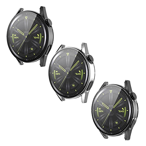 ZHIYONG 3 Stück Hülle für Huawei Watch GT3 42mm/46mm Schutzhülle Weich Silikonhülle Abdeckung Stoßfest Schutz Tasche Kompatibel mit Huawei Watch GT3 42mm/46mm (3PCS-D,42MM) von ZHIYONG