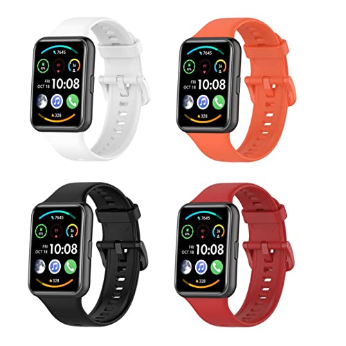 ZHIYONG 4 Stück Armband für Huawei Watch Fit 2 New 2022, Huawei Watch Fit 2 New Weiche Silikon Armbänder Sport Ersatzband Kompatible für Huawei Watch Fit 2 New (A) von ZHIYONG