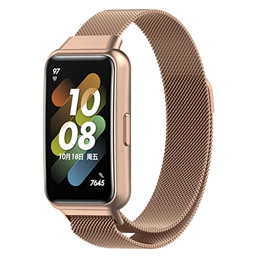 ZHIYONG Armband für Huawei Band 7 / Honor Band 7 Armband, Huawei Band 7 / Honor Band 7 Armband Metal Mesh Edelstahl Damen Herren Armband mit Magnet Kompatibel mit Huawei Band 7 / Honor Band 7 (B) von ZHIYONG