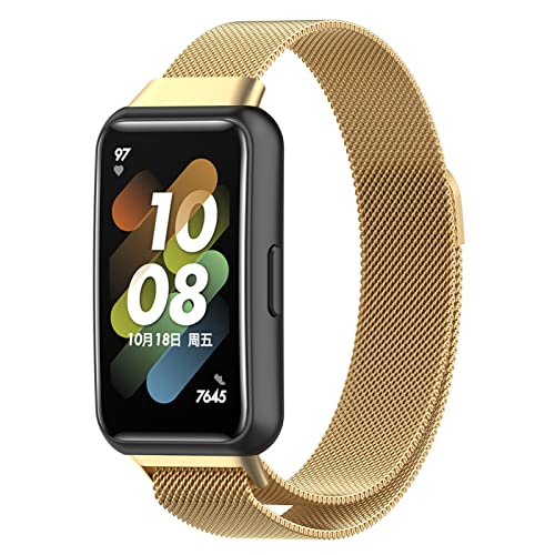 ZHIYONG Armband für Huawei Band 7 / Honor Band 7 Armband, Huawei Band 7 / Honor Band 7 Armband Metal Mesh Edelstahl Damen Herren Armband mit Magnet Kompatibel mit Huawei Band 7 / Honor Band 7 (I) von ZHIYONG